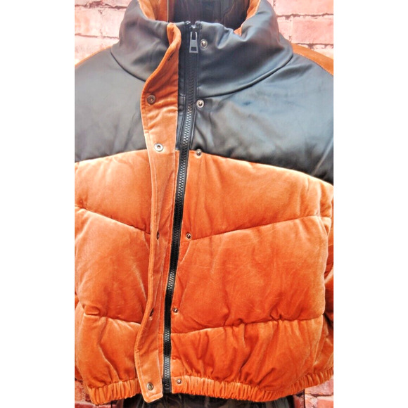 Celebrity Pink Womens Cognac Colored Full Zippered & Buttoned Puffer Coat - Picture 7 of 11